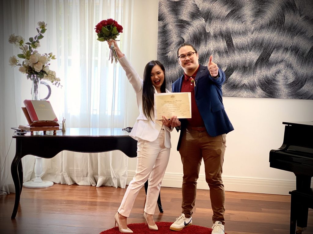 Victoria marriage registry wedding couple